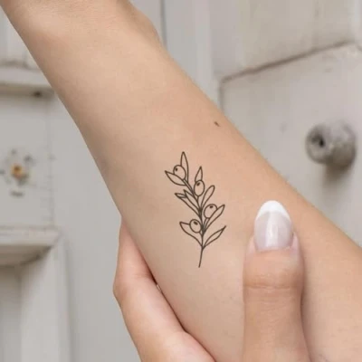 Abbildung von Inkster Tattoo Mistelzweig vegane &amp; wasserfeste Temporäre Tattoos für Erwachsene EU Kosmetikzertifizierte Farbe revolutionäres 2 Wochen Premium Klebetattoos