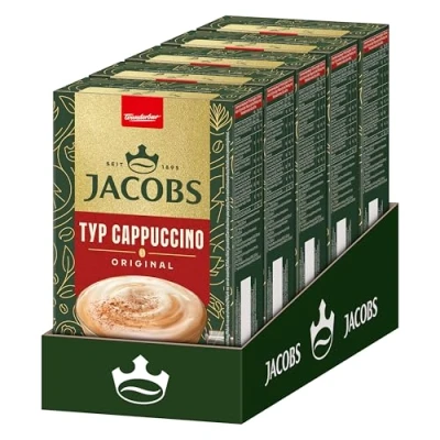 Abbildung von Jacobs Cappuccino Kaffeespezialität, 40 Sticks mit löslichem Bohnenkaffee, 5 x 8 Getränke