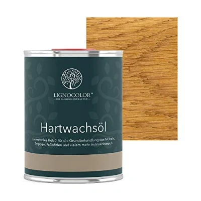 Abbildung von Lignocolor Hartwachsöl Holzöl für den Innenbereich (1 L, Eiche Gold)