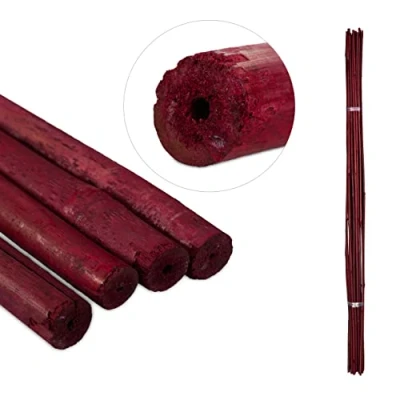 Abbildung von relaxdays Rankhilfe Rote Bambus Pflanzstäbe 120 cm 25er Set