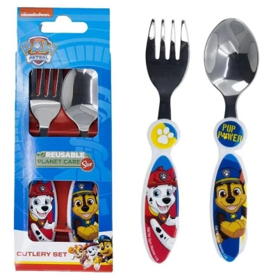 Abbildung von Paw Patrol Kinderbesteck Kinder Besteck Set 2 teilig Metall &amp; Kunststoff Griff (2 tlg)