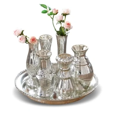Abbildung von Mirabeau Tablett mit Vasen Blairville antiksilber, Glas