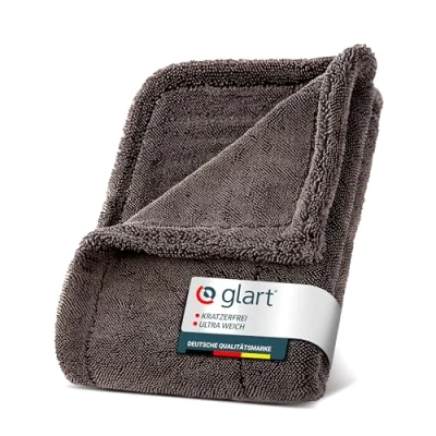Abbildung von Glart Twist Auto Trockentuch XXL (80x55cm) Premium, extra saugstark, kratzerfrei. Ideal vor Autopolitur &amp; nach Felgenbürste. Großes Mikrofaser für Motorrad