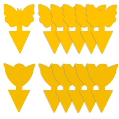 Abbildung von GeekerChip Gelbsticker,12 Stück Fliegenfalle,Klebrige Insektenfallen,Premium Sticker Fliegenfalle,Steckbare Fliegenfalle Gelbtafeln Gelbsticker,Wasserdicht und Ungiftig