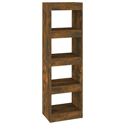 Abbildung von vidaXL Bücherregal Raumteiler Standregal Aktenregal Wandregal Regal Raumtrenner Aufbewahrung Büroregal Mehrzweckregal Räuchereiche 40x30x135cm