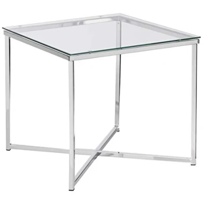 Abbildung von AC Design Furniture Gurli Ecktisch Quadratisch, B: 50 x T: H: 45 cm, Klar/Chrom, Glas/Metall, 1 Stk