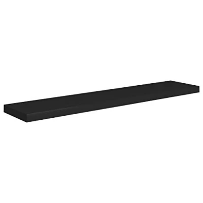 Abbildung von vidaXL Wandregal Schwebend Hängeregal Wandboard Bücherregal Regalbrett Schweberegal CD DVD Regal Wand Dekoregal Schwarz 120x23,5x3,8cm MDF