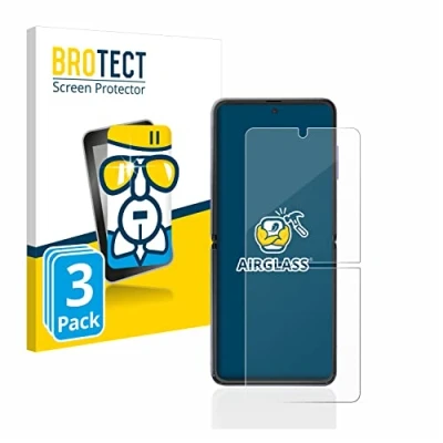 Abbildung von BROTECT Schutzglas für Samsung Galaxy Z Flip / 5G (3 Stück) Schutzfolie Panzer Folie Glas [Extrem Kratzfest 9H, Anti Fingerprint, Ultra Transparent]