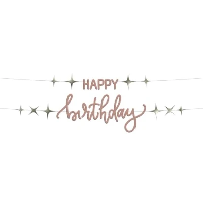 Abbildung von Folat 68704 Geburtstag Dekoration Rosa, Creme, Champagner Gold Buchstabengirlande Set Crème Rose 1,5 Meter Eine raffinierte, Junge und lebendige Geburtstagsdeko Happy Birthday für Frauen Mädchen