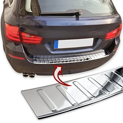 Abbildung von Ladekantenschutz Edelstahl CHROM kompatibel für BMW 5er F11 TOURING 2010 17 mit Abkantung premium Qualität von RECAMBO