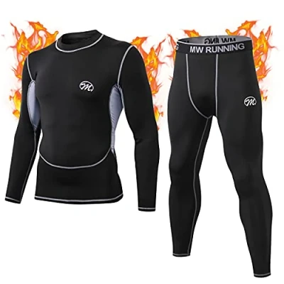 Abbildung von MeetHoo Thermounterwäsche Herren, Funktionsunterwäsche Set Funktionswäsche Atmungsaktiv Thermo Unterwäsche Thermowäsche Base Layer Radsport Laufen