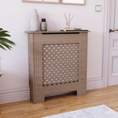 Abbildung von Vida Designs Oxford Heizkörper Hülle unlackiert Traditionelle MDF Schrank, klein, Unvollendet