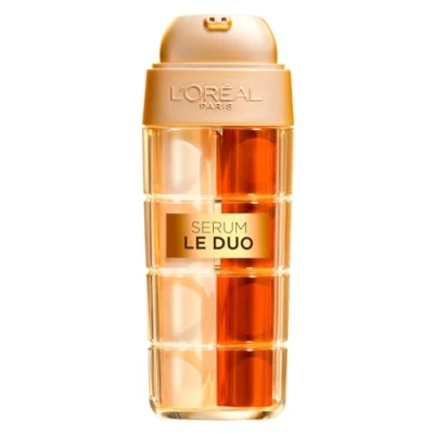 Abbildung von L&#039;Oréal Paris Anti Aging Serum, für alle Hauttypen, doppelte Wirkung, straffend und aufhellend, weiche genährte Haut, keine Falten, mit Kollagen Vitaminen B3 C, Age Perfect, 30 ml