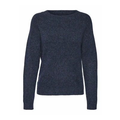 Abbildung von VERO MODA Pullover Damen,Navy Blazer/Detail:w. Black Melange,M
