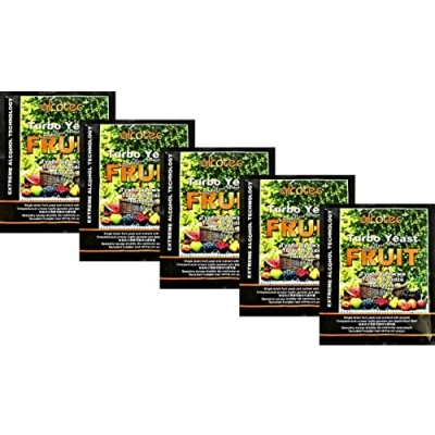 Abbildung von Alcotec HUGBERT Fruit Turbo Enzym, Alkohol Gärhefe, Hefe, Brennhefe, Destillation, Obst, 5 Stück