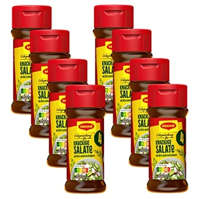 Abbildung von MAGGI Würzmischung 4, für knackige Salate, feine Kräuter, würziger Geschmack, Salat, Fisch oder Kräutersaucen, 8er Pack (8 x 60g)
