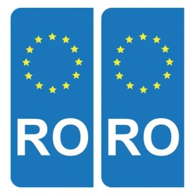 Abbildung von HADEXIA Aufkleber für Nummernschild, RO Rumänien, EU, Blau