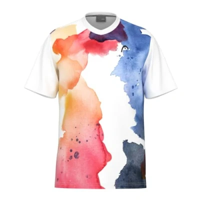 Abbildung von Head Topspin Tshirt print, Herren, Größe: XL, Weiss mehrfarbig