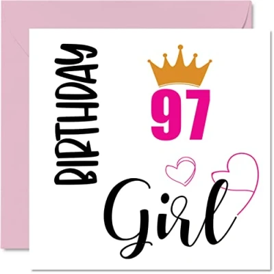 Abbildung von Geburtstagskarte zum 97. Geburtstag Frauen Geburtstagskarten 97 Jahre alte Frau Großmutter Stiefmutter Tante 145 mm x 7