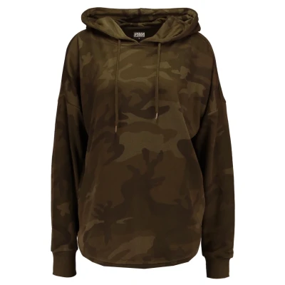 Abbildung von Urban Classics Ladies Oversized CAMO Hoody Kapuzenpullover, Damen, Größe: XS, Olive