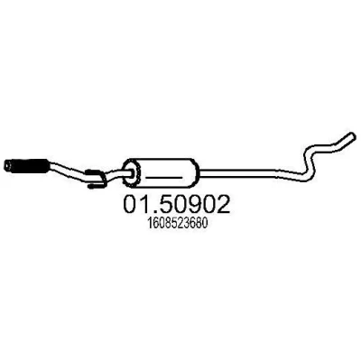 Abbildung von MTS 01.50902 Mittelschalldämpfer 2100 PEUGEOT: 208 I Schrägheck