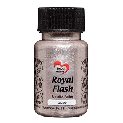 Abbildung von Ideen mit Herz Royal Flash, Acryl Farbe, metallic, feinsten Glitzerpartikeln, 50 ml (taupe)