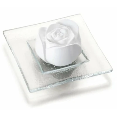 Abbildung von Duftstein Rosenblüte Glasteller transparent