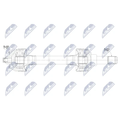 Abbildung von NTY NPW BM 239 Antriebswelle Hinterachse rechts 785mm Automatikgetriebe