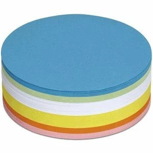 Abbildung von MAUL Moderationskarten rund Ø 13,5 cm (250 Stück) Beschriftbare Karteikarten Coaching Karten Präsentationskarten Moderationskoffer Nachfüllpack 150 g/m² Papier Bunt