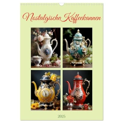 Abbildung von Nostalgische Kaffeekannen (Wandkalender 2025 DIN A3 hoch), CALVENDO Monatskalender
