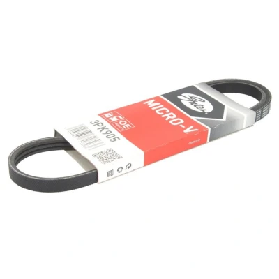 Abbildung von GATES Micro V 3PK905 Keilrippenriemen 905 3 Polyester, EPDM (Ethylen Propylen Dien Kautschuk) FIAT: Qubo, Fiorino III Kasten / Kombi, Strada Pickup