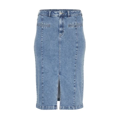 Abbildung von Kaffe Curve Thura Jeansrock, Damen, Größe: 44, Medium blue denim