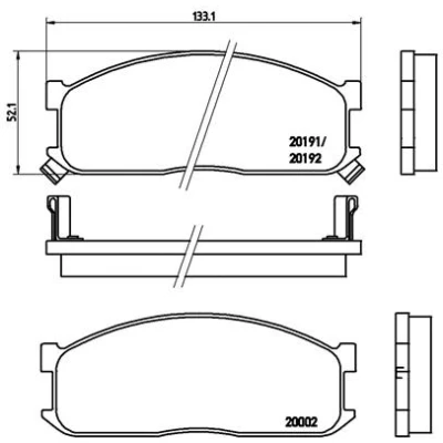 Abbildung von BREMBO P 49 010 Bremsbelagsatz mit akustischer Verschleißwarnung ohne Zubehör KIA: Bongo III Pritsche/Fahrgestell