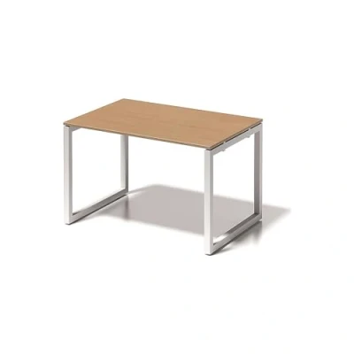 Abbildung von BISLEY Cito Schreibtisch, 740 mm höhenfixes O Gestell, Metall, Bc396 Dekor Buche, Gestell Verkehrsweiß, 80 x 120 74 cm