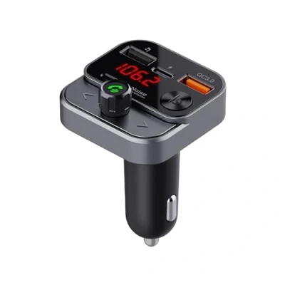 Abbildung von Technaxx Bluetooth 5.3 FM Transmitter für das Auto mit USB C &amp;USB A Laden, Deep Bass Boost, Freisprechfunktion, Wiedergabe (64GB) Unterstützung, Spannungsanzeige Adapter FMT1700BT