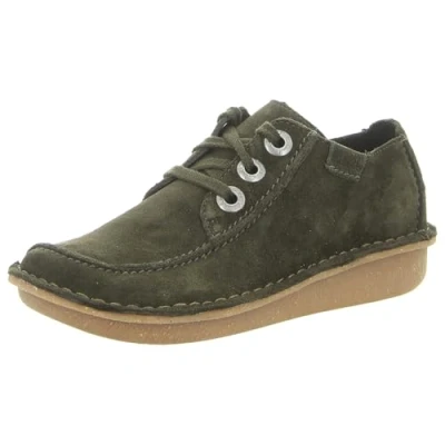 Abbildung von Clarks Originals Sportlicher Schnürer, Damen, Größe: 39, Grün Leder