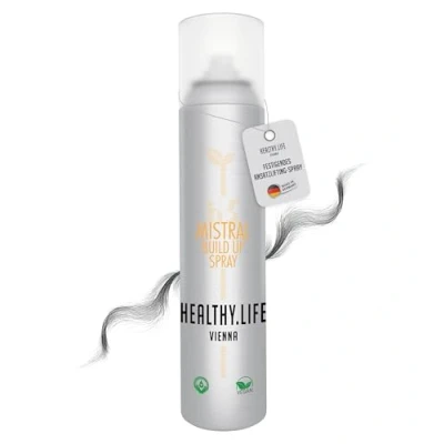 Abbildung von HEALTHY.LIFE VIENNA Haarspray MISTRAL Build Up Spray 300ml Extra stark festigendes Ansatzlifting Stylingspray für voluminöse Frisuren &amp; Hochsteckfrisuren Haarstyling mit trockenem Sprühnebel