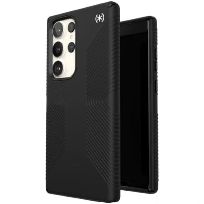 Abbildung von Speck Presidio 2 Grip Schutzhülle für Samsung Galaxy S23 Ultra Fall und Kameraschutz, weicher sicherer Griff, kabelloses Laden kompatibel, stoßdämpfend, Hülle Schwarz