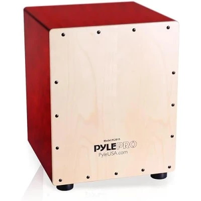 Abbildung von Pyle Cajon Instrument für Kinder &amp; Erwachsene, Sitztrommel Instrumente handgemacht aus Holz (Birke), mit Snare, Trommel Einsteiger Profi, Schlagwerk abgerundeten Kanten, Rot