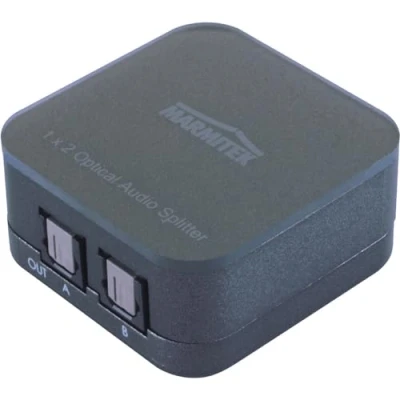 Abbildung von Toslink Splitter Marmitek Split TS12 Audio Verteiler Optisches 1 ein / 2 aus 192 kHz sampling rate Dolby Digital DTS SPDIF Weiche keine Qualitätsverlust durch eingebaute Verstärker