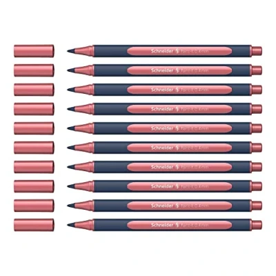 Abbildung von Schneider ML05001081 Metallic Rollerball Stifte (Strichstärke 0,4 mm, hochmetallische Tinte, schnelltrocknend, Gehäuse aus 88% biobasiertem Kunststoff) 10 Stück, vintage red
