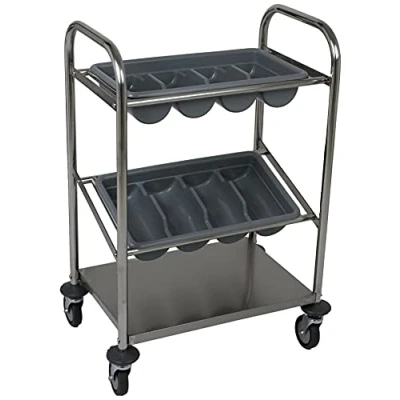 Abbildung von Saro INES Besteckwagen, Metall, Silber, 40 x 63 98 cm