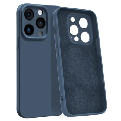 Abbildung von MyGadget Hülle für iPhone 15 Pro [ 4 Layer Struktur Schutzhülle ] Gummierte Handyhülle mit Soft Inlay &amp; Hardcase Cover außen Dunkel Blau