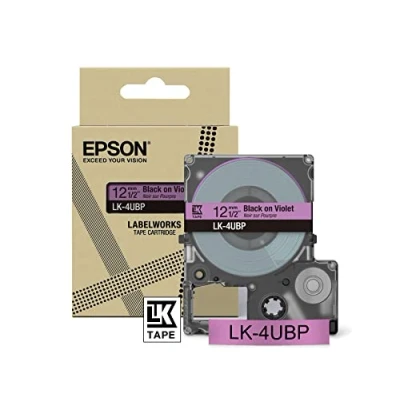 Abbildung von Epson Etikettenkassette, mattes Beschriftungsband LK 4GBJ schwarz auf grün, langlebiges Band für LabelWorks Etikettendrucker, wasser &amp; verschleißfest, 8 m x 12 mm