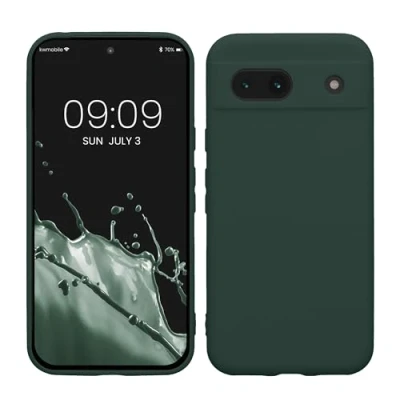 Abbildung von kwmobile Handyhülle kompatibel mit Google Pixel 8a Hülle Handy Case aus weichem Silikon in Moosgrün