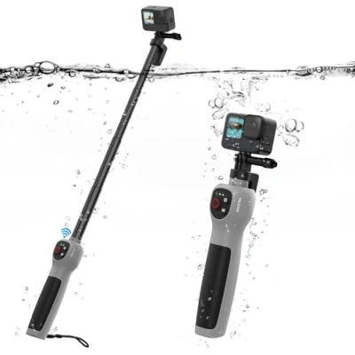 Abbildung von Telesin Unterwasser Selfie Stick, mit integrierter Bluetooth Fernbedienung, wasserdicht &amp; ausziehbar, 1 Stunde Ladezeit, 21 Stunden Schießen zum Tauchen Surfen Schnorcheln für GoPro Hero 12 11 10 9 8