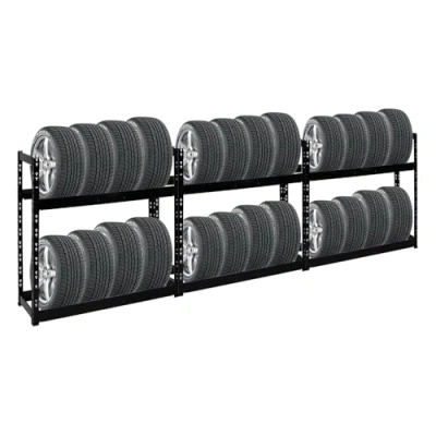 Abbildung von PROREGAL Mega Deal 3X Reifenregal Tiger HxBxT 100x110x35 cm 150kg Fachlast bis zu 16 Reifen mit Ebenen Schwarz Reifenständer Garagenregal