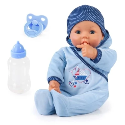 Abbildung von Hello Baby Boy &ndash; 46 cm gro&szlig;e Funktionspuppe mit Zubeh&ouml;r