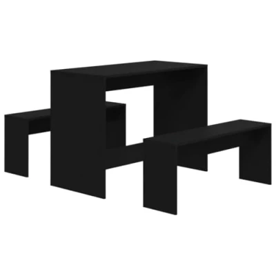 Abbildung von vidaXL Essgruppe 3 tlg. Schwarz Holzwerkstoff, (1 tlg)