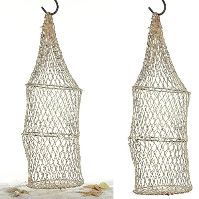 Abbildung von Deko Reuse Sisal 3 Ringe maritim │16x50cm Netz │ Fischernetz Dekonetz Zylinder Sisalnetz (1 x 16x50cm)